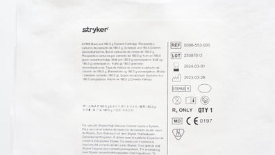 Stryker 0306-553-000 ACM Bowl and 180.0g Cement Cartridge (x)